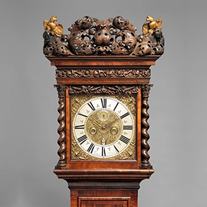 The Met &ndash; Longcase clock with calendar and alarm. Movement by Ahasuerus II Fromanteel