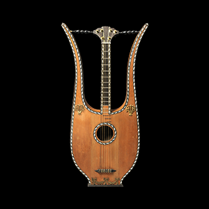 Signed guitar and case owned by James Brown