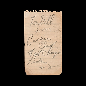 Autograph written by Cassius Clay